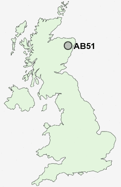 AB51 Postcode map