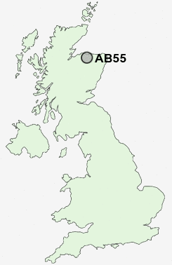 AB55 Postcode map