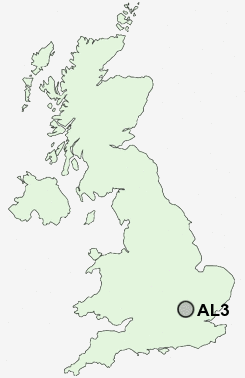 AL3 Postcode map