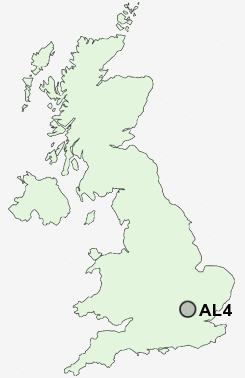 AL4 Postcode map