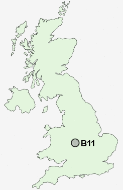 B11 Postcode map