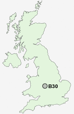 B30 Postcode map