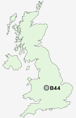 B44 Postcode map