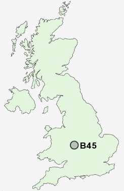 B45 Postcode map