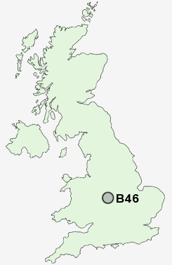 B46 Postcode map