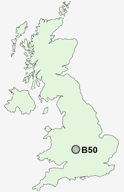B50 Postcode map
