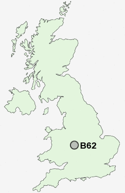 B62 Postcode map