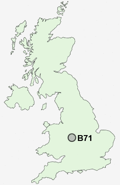 B71 Postcode map