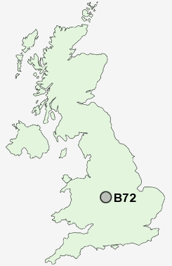 B72 Postcode map