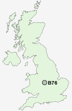 B76 Postcode map