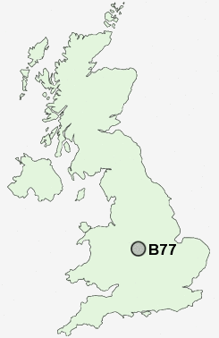 B77 Postcode map