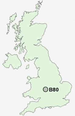B80 Postcode map