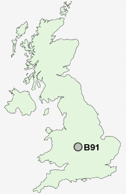 B91 Postcode map
