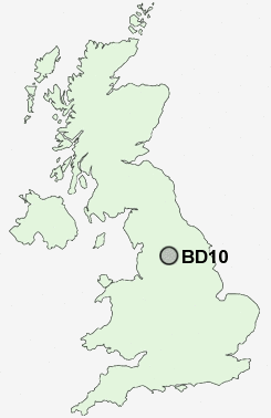 BD10 Postcode map
