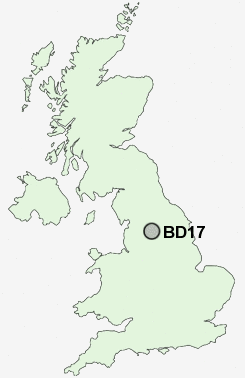 BD17 Postcode map