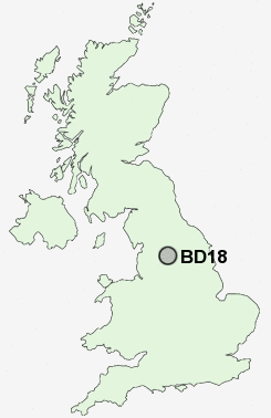BD18 Postcode map