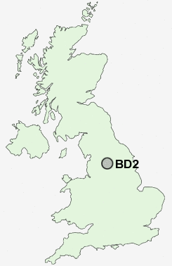 BD2 Postcode map