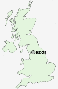 BD24 Postcode map