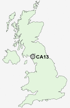 CA13 Postcode map
