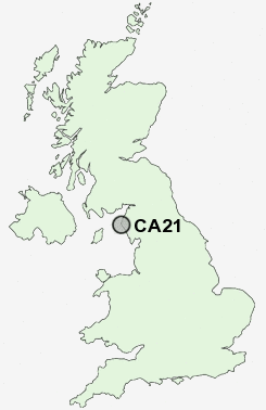 CA21 Postcode map