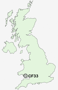 CF33 Postcode map