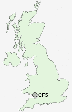 CF5 Postcode map