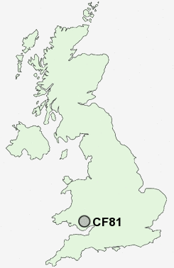 CF81 Postcode map