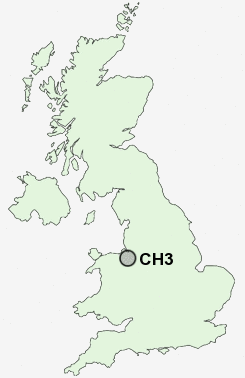 CH3 Postcode map