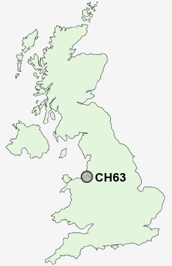 CH63 Postcode map