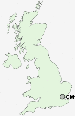 CM13 Postcode map