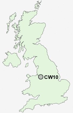 CW10 Postcode map