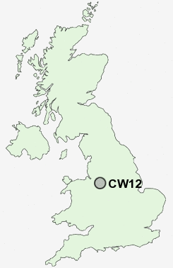 CW12 Postcode map