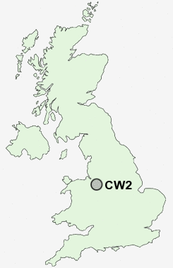 CW2 Postcode map