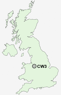 CW3 Postcode map
