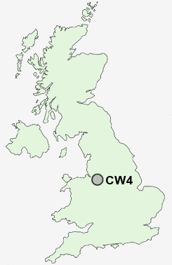 CW4 Postcode map