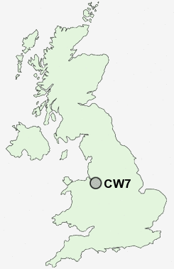 CW7 Postcode map