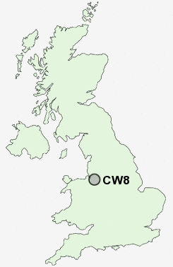 CW8 Postcode map