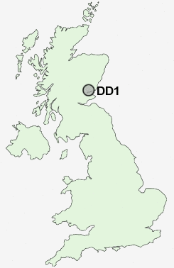 DD1 Postcode map