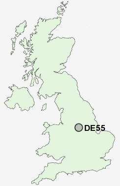 DE55 Postcode map