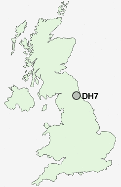 DH7 Postcode map