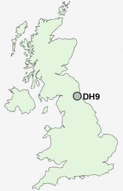 DH9 Postcode map