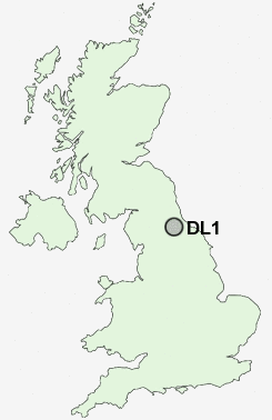 DL1 Postcode map