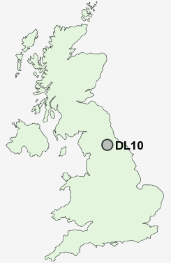 DL10 Postcode map