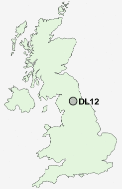 DL12 Postcode map