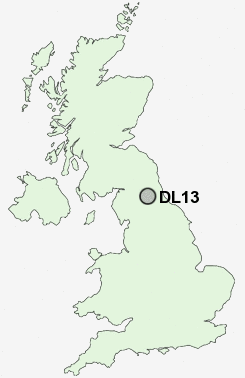 DL13 Postcode map