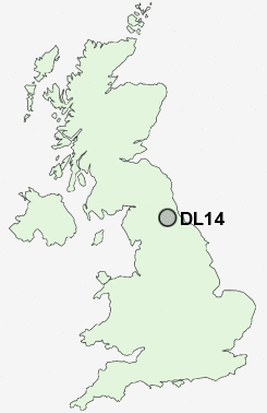 DL14 Postcode map