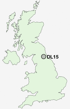 DL15 Postcode map