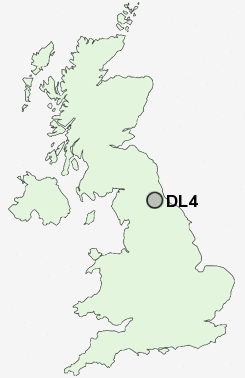 DL4 Postcode map