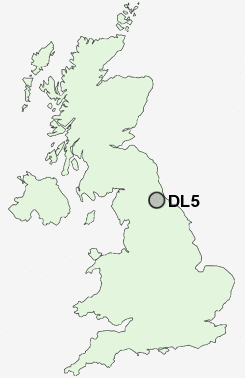 DL5 Postcode map