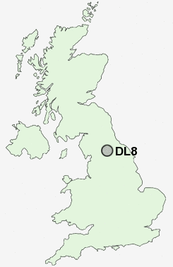 DL8 Postcode map